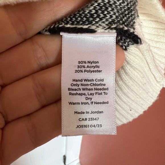 Talbots Quarter Zip Black and White Houndstooth Sweater SZ SP - Picture 6 of 6